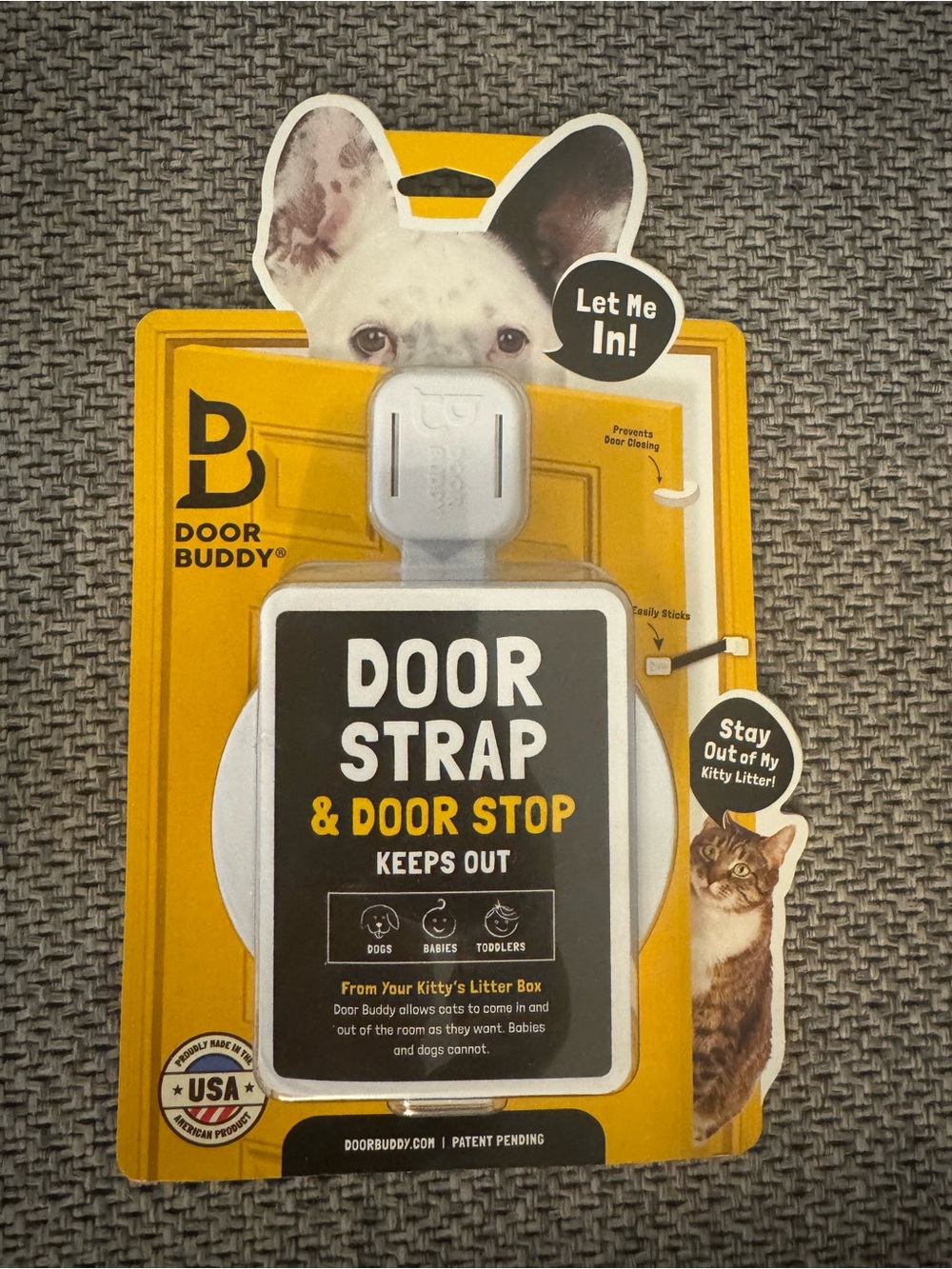 Door Buddy Adjustable Cat Door Latch & Dog Door Stop No-Cut Pet Door NEW